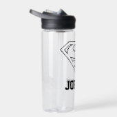 Superman S-Shield | Eenvoudig zwart | Jouw namen t Waterfles (Rechts)