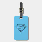 Superman S-Shield | Eenvoudige zwarte omlijning Lo Bagagelabel (Voorkant verticaal)