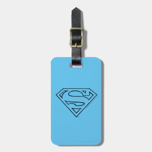 Superman S-Shield | Eenvoudige zwarte omlijning Lo Bagagelabel (Voorkant verticaal)