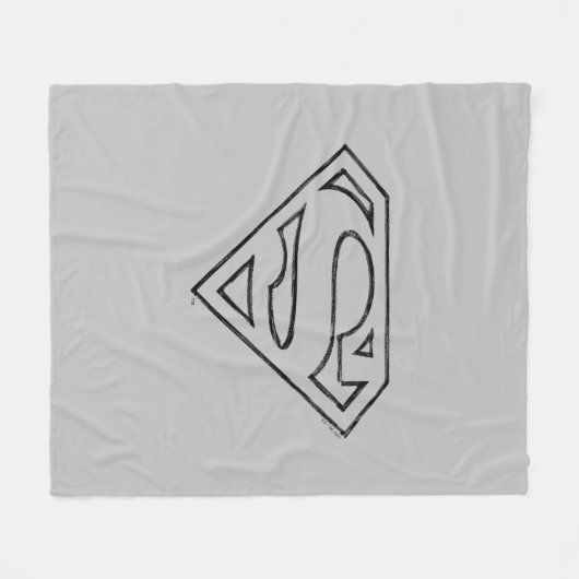 Superman S-Shield | Eenvoudige zwarte omlijning Lo Fleece Deken (Voorkant (Horizontaal))