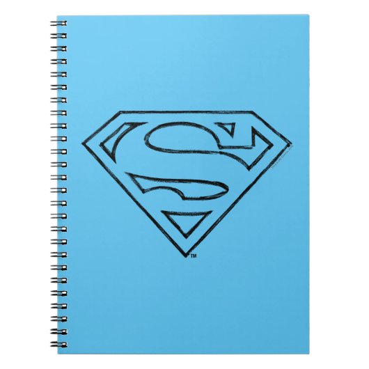 Superman S-Shield | Eenvoudige zwarte omlijning Lo Notitieboek (Voorkant)