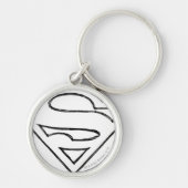 Superman S-Shield | Eenvoudige zwarte omlijning Lo Sleutelhanger (Voorkant)
