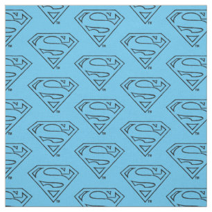 Superman S-Shield   Eenvoudige zwarte omlijning Lo Stof