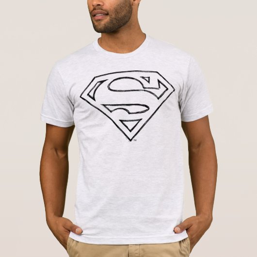 Superman S-Shield | Eenvoudige zwarte omlijning Lo T-shirt (Voorkant)