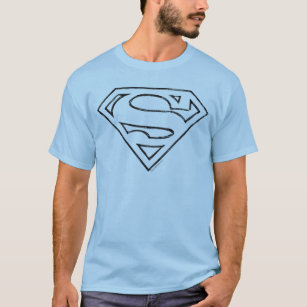 Superman S-Shield   Eenvoudige zwarte omlijning Lo T-shirt