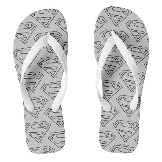 Superman S-Shield | Eenvoudige zwarte omlijning Lo Teenslippers (Voetbed)