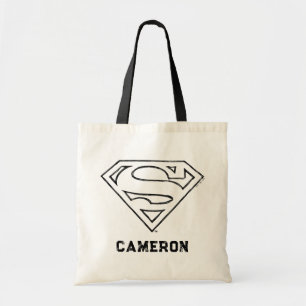 Superman S-Shield   Eenvoudige zwarte omlijning Lo Tote Bag