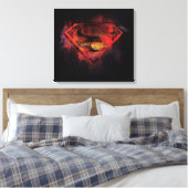 Superman S-Shield | Gedopte Logo Canvas Afdruk (Insitu (Slaapkamer))