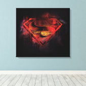 Superman S-Shield | Gedopte Logo Canvas Afdruk (Insitu (Houten vloer))