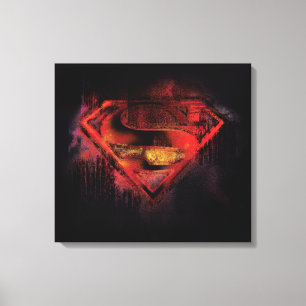 Superman S-Shield Gedopte Logo Canvas Afdruk