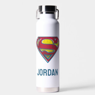 Superman S-Shield   Gedrukte Logo   Jouw namen toe Waterfles