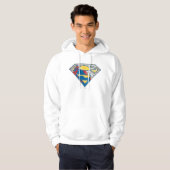 Superman S-Shield | Geel grijs Rood Zwart Mix Logo Hoodie (Voorkant volledig)
