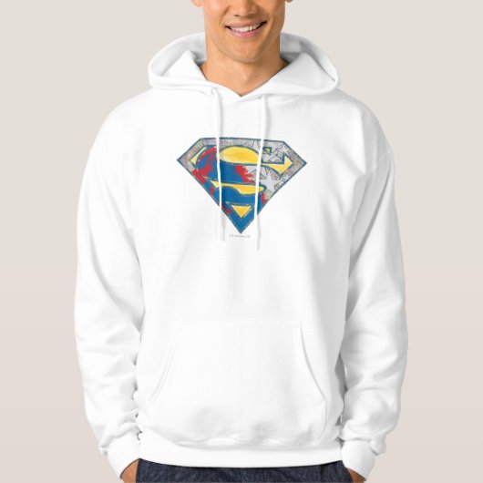 Superman S-Shield | Geel grijs Rood Zwart Mix Logo Hoodie (Voorkant)
