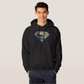 Superman S-Shield | Geel grijs Rood Zwart Mix Logo Hoodie (Voorkant volledig)