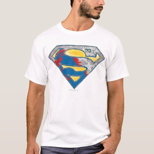 Superman S-Shield | Geel grijs Rood Zwart Mix Logo T-shirt (Voorkant)