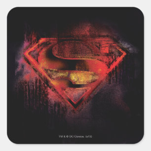Superman S-Shield  Gepilde Logo Vierkante Sticker