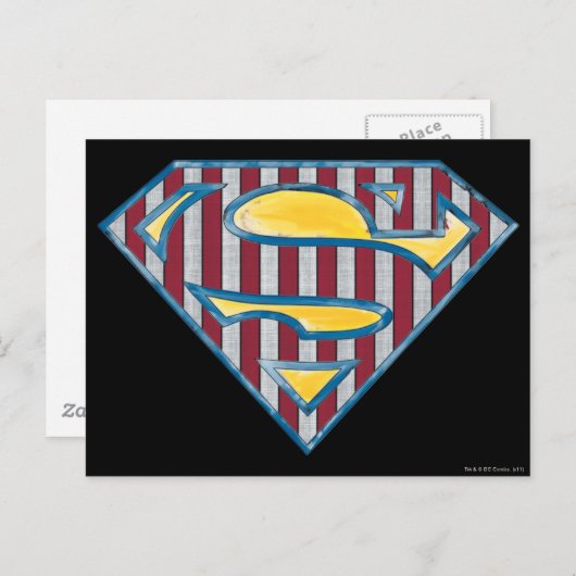 Superman S-Shield | Gestreepte Logo Briefkaart (Voorkant / Achterkant)