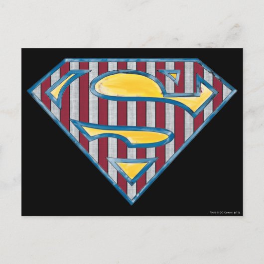 Superman S-Shield | Gestreepte Logo Briefkaart (Voorkant)