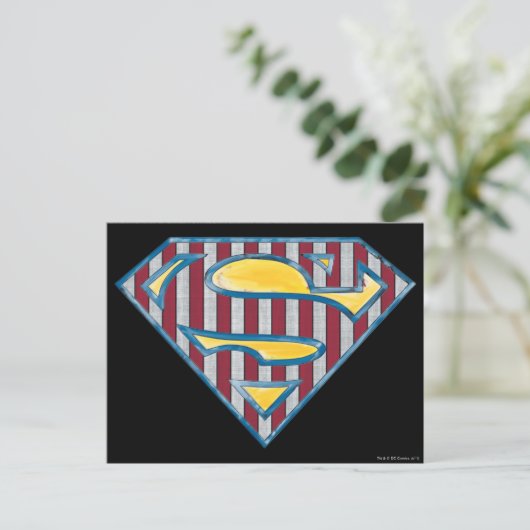 Superman S-Shield | Gestreepte Logo Briefkaart (Staand voorkant)