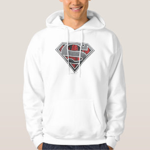 Superman S-Shield  Grijs en Rode Stad Logo Hoodie