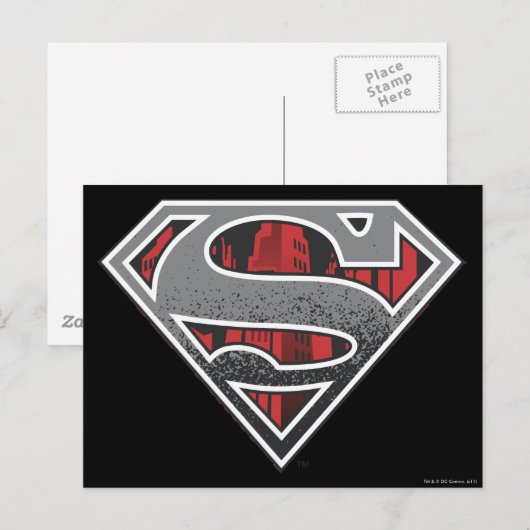 Superman S-Shield | Grijze en rode Logo Briefkaart (Voorkant / Achterkant)