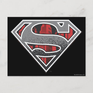 Superman S-Shield   Grijze en rode Logo Briefkaart