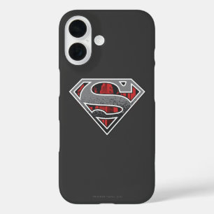 Superman S-Shield Grijze en rode Logo iPhone 16 Hoesje