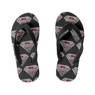 Superman S-Shield   Grijze en rode Logo Kinder Teenslippers