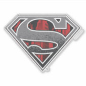 Superman S-Shield | Grijze en rode Logo Sticker (Voorkant)