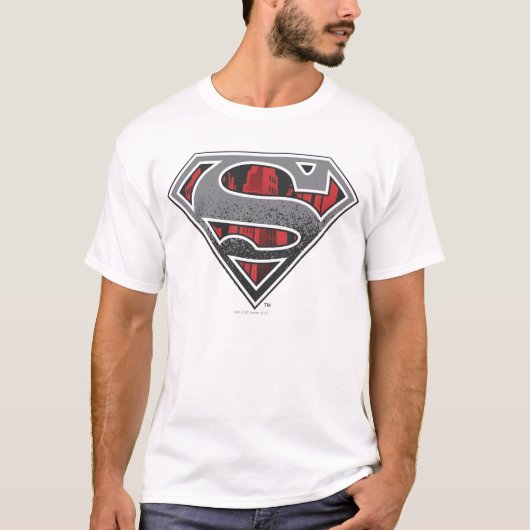 Superman S-Shield | Grijze en rode Logo T-shirt (Voorkant)