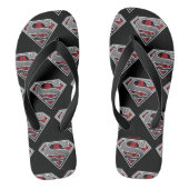 Superman S-Shield | Grijze en rode Logo Teenslippers (Voetbed)