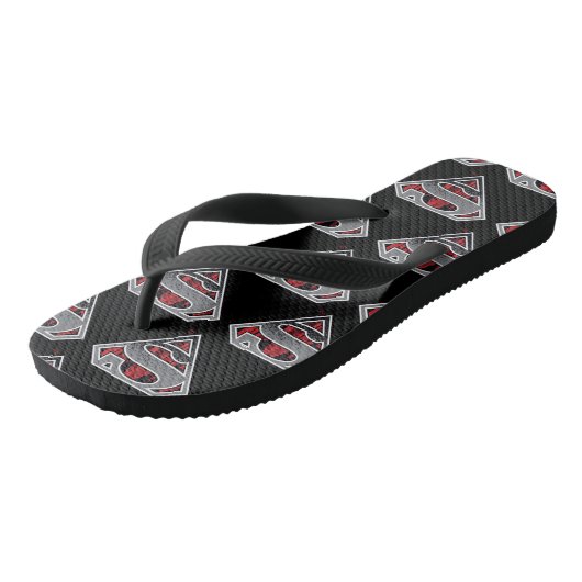 Superman S-Shield | Grijze en rode Logo Teenslippers (Schuin)