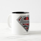 Superman S-Shield | Grijze en rode Logo Tweekleurige Koffiemok (Voorkant links)
