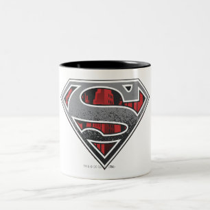 Superman S-Shield   Grijze en rode Logo Tweekleurige Koffiemok