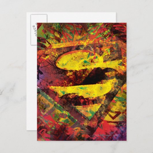 Superman S-Shield | Grunge Logo Briefkaart (Voorkant / Achterkant)