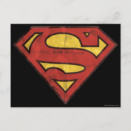 Superman S-Shield | Grunge Logo Briefkaart (Voorkant)