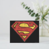 Superman S-Shield | Grunge Logo Briefkaart (Staand voorkant)
