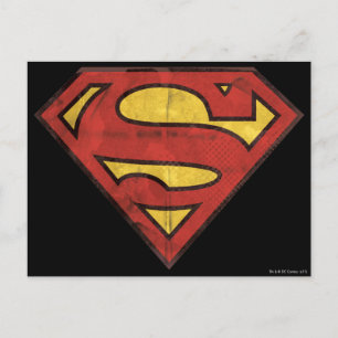 Superman S-Shield   Grunge Logo Briefkaart