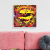 Superman S-Shield | Grunge Logo Canvas Afdruk (Insitu (Woonkamer))