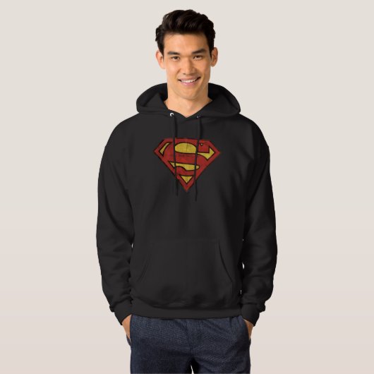 Superman S-Shield | Grunge Logo Hoodie (Voorkant volledig)