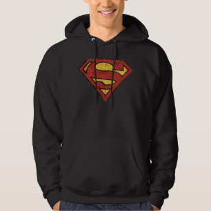 Superman S-Shield   Grunge Logo Hoodie