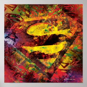 Superman S-Shield Grunge Logo Poster