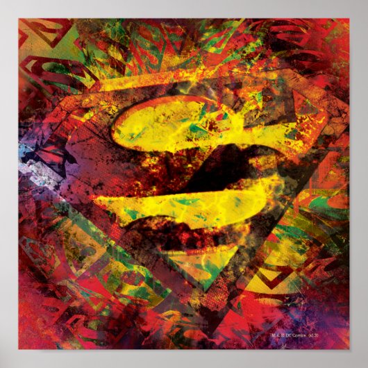Superman S-Shield | Grunge Logo Poster (Voorkant)