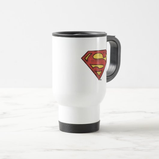 Superman S-Shield | Grunge Logo Reisbeker (Voorkant rechts)