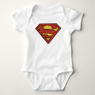 Superman S-Shield   Grunge Logo Romper