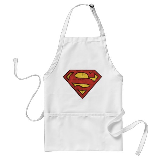 Superman S-Shield | Grunge Logo Standaard Schort (Voorkant)