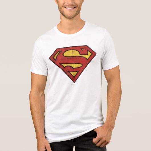 Superman S-Shield | Grunge Logo Tri-Blend Shirt (Voorkant)