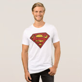 Superman S-Shield | Grunge Logo Tri-Blend Shirt (Voorkant volledig)