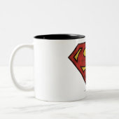 Superman S-Shield | Grunge Logo Tweekleurige Koffiemok (Links)