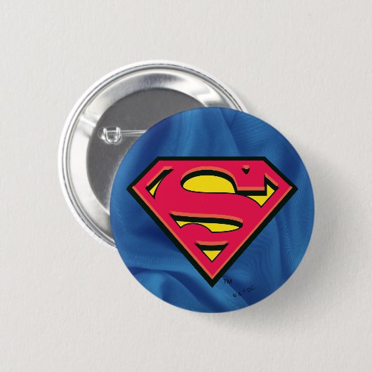 Superman S-Shield | Klassieke Logo Ronde Button 5,7 Cm (Voorkant /achterkant)